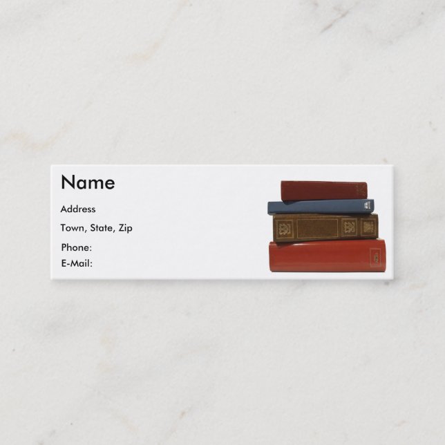 Mini Carte de visite de livre de romancier d'auteur (Devant)