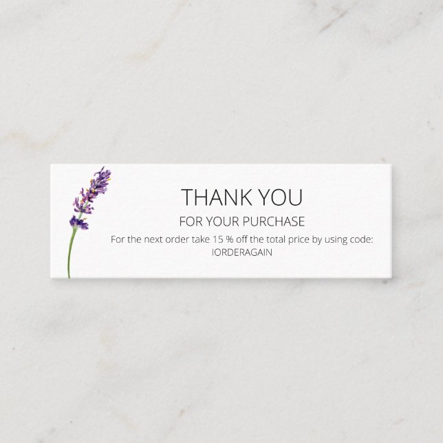 Mini Carte de visite de Merci Floral moderne (Devant)