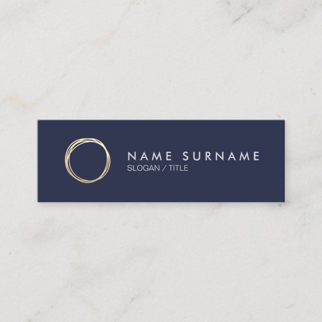 Mini Carte de visite de MidnightBlue de cercle moderne (Devant)