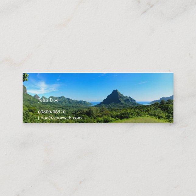 Mini Carte de visite de panorama de Moorea avec des (Devant)