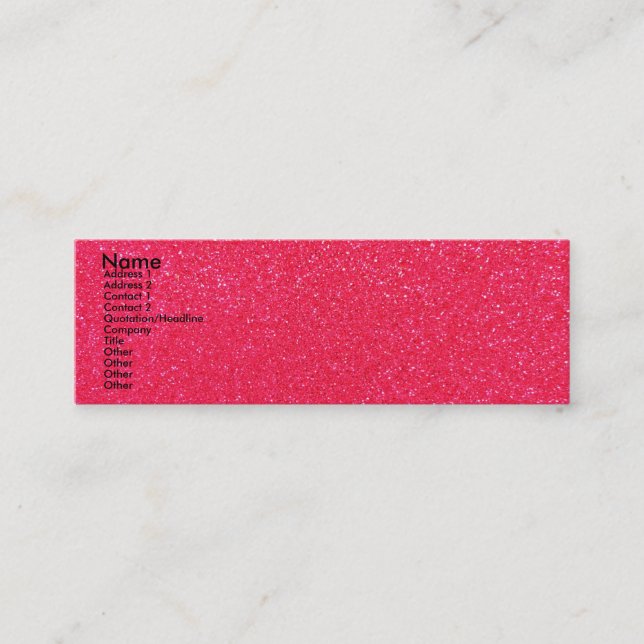 Mini Carte de visite de parties scintillantes de roses (Devant)
