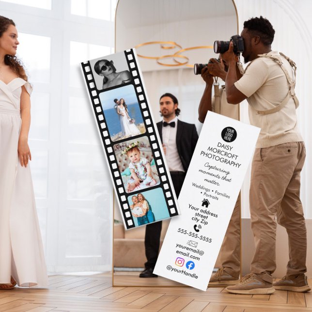 Mini Carte de visite de photographe de mariage en bande (Créateur téléchargé)