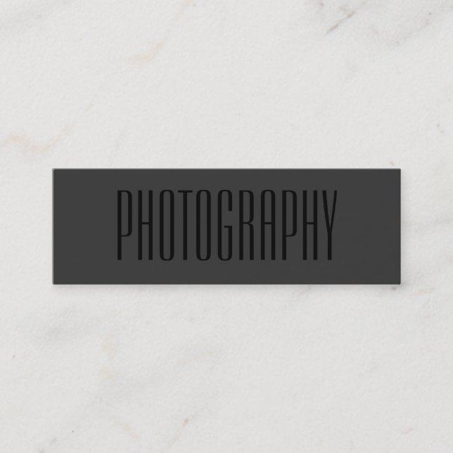 Mini Carte de visite de photographe moderne simple Blac (Devant)