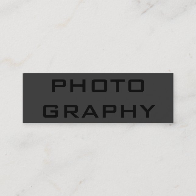 Mini Carte de visite de photographe Slim Simple Black O (Devant)