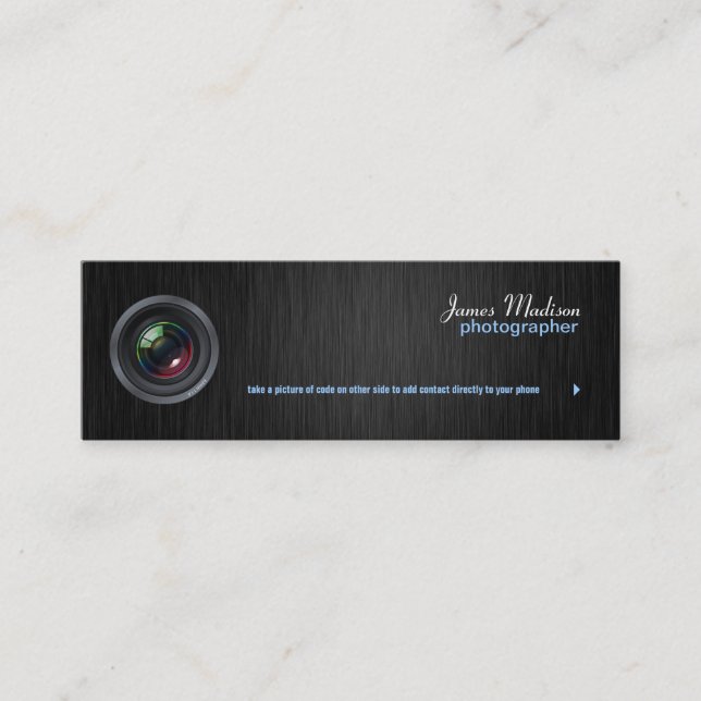 Mini Carte de visite de photographie élégant avec code  (Devant)