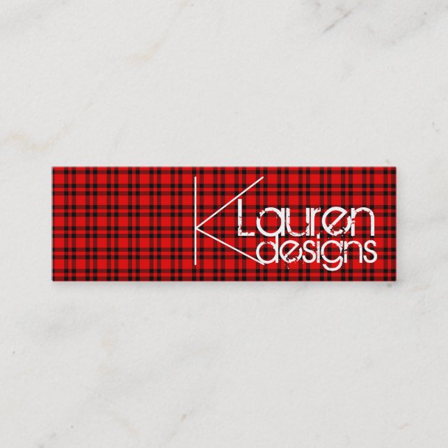 Mini carte de visite de plaid rouge (Devant)