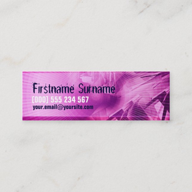Mini Carte de visite de profil électro-scifi rose (Devant)