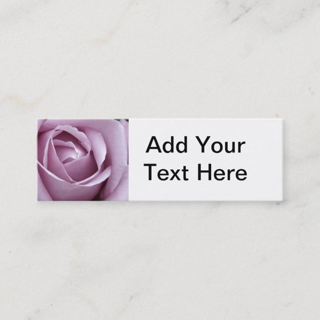 Mini Carte de visite de rose de pourpre de lavande (Devant)