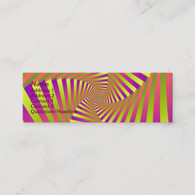 Mini Carte de visite de spirale psychédélique à cinq br (Devant)