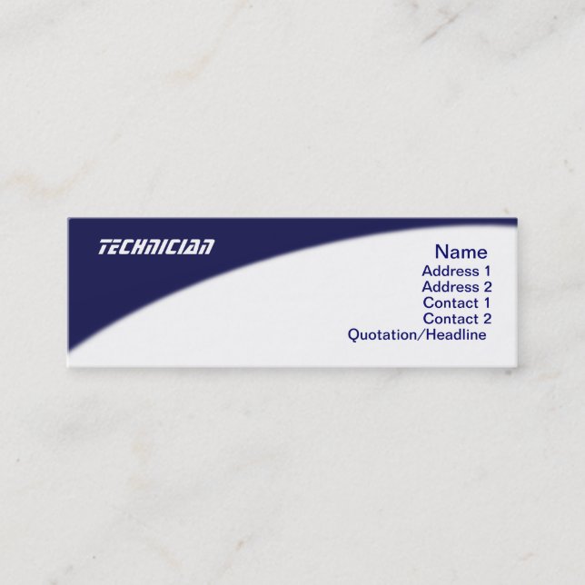 Mini Carte de visite de technicien (Devant)