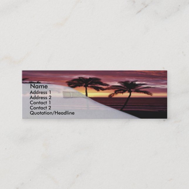 Mini Carte de visite de voyage des Caraïbes (Devant)
