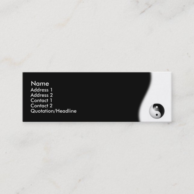 Mini Carte de visite de Yin-Yang (Devant)