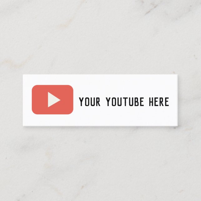 Mini carte de visite de youtube (Devant)