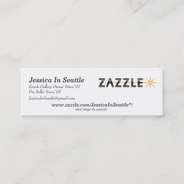 Mini Carte de visite de Zazzle (Devant)