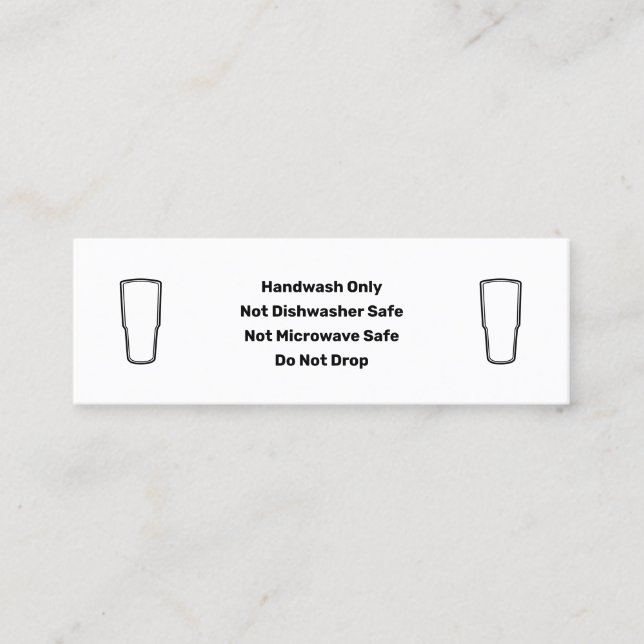 Mini Carte de visite des instructions de soins du tamis (Devant)