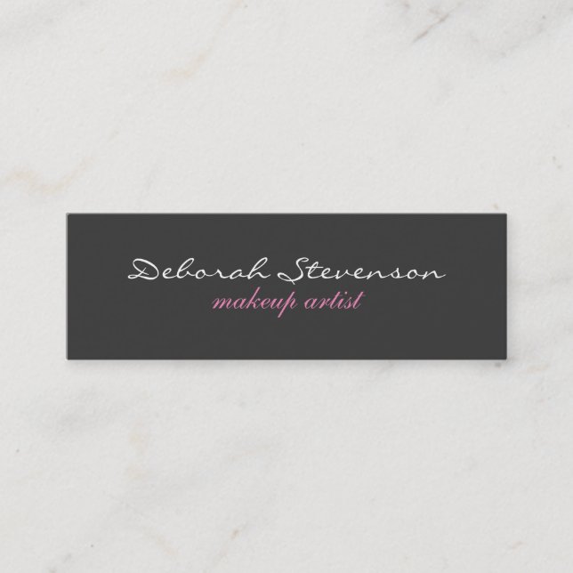 Mini Carte de visite double face gris mince unique (Devant)