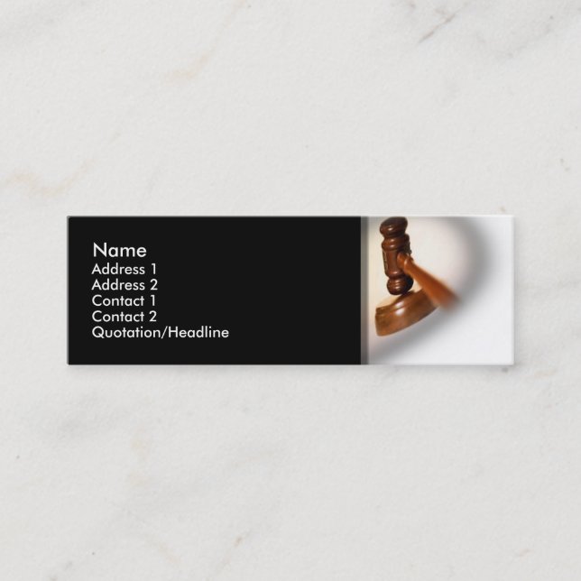 Mini Carte de visite du bureau du droit (Devant)