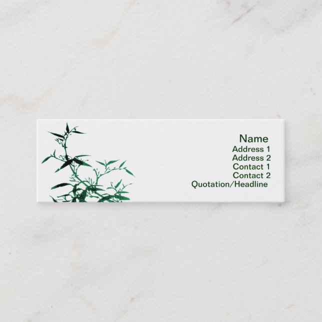 Mini Carte de visite en bambou vert (Devant)