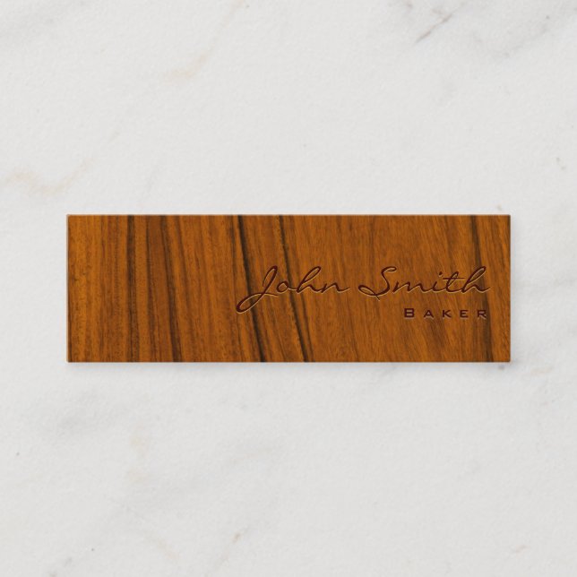 Mini Carte de visite en bois élégant de Baker de grain (Devant)