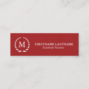 Mini Carte de visite enseignant de remplacement moderne