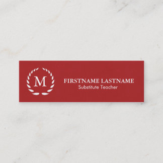 Mini Carte de visite enseignant de remplacement moderne