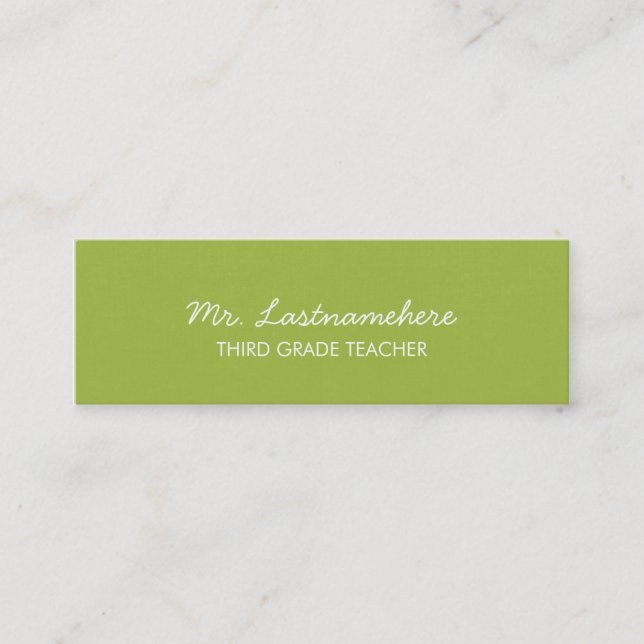 Mini Carte de visite enseignant moderne et simple (Devant)