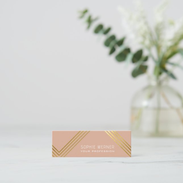 Mini Carte de visite féminine Rose Dusty (Debout devant)