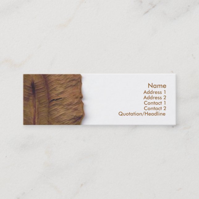 Mini Carte de visite feuille sèche (Devant)