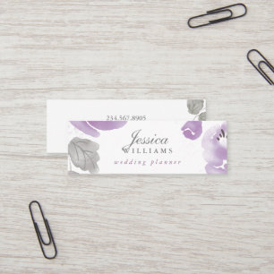 Mini Carte de visite floral de roses pourpres