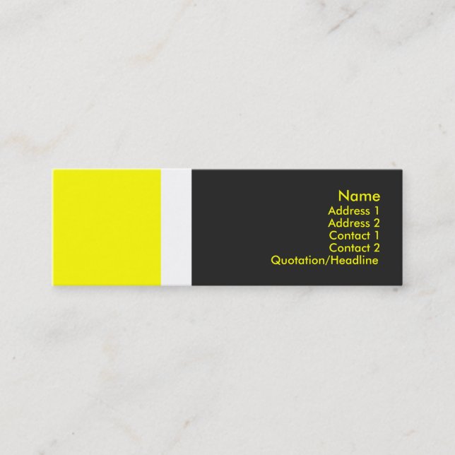 Mini Carte de visite frontalier jaune (Devant)