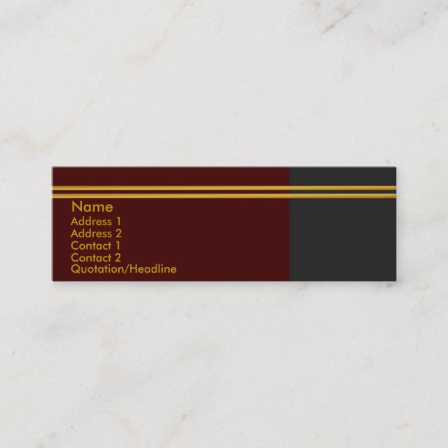 Mini Carte de visite Golden Stripes (Devant)