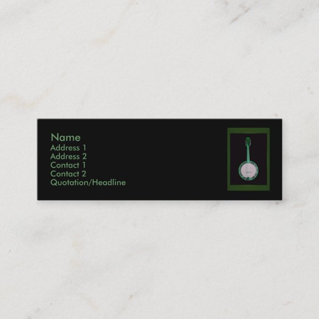Mini Carte de visite Green Banjo (Devant)
