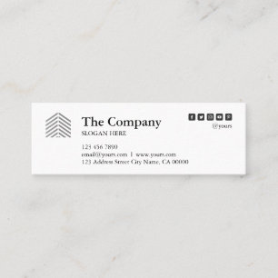 Mini Carte de visite gris d'architecte de constructeur