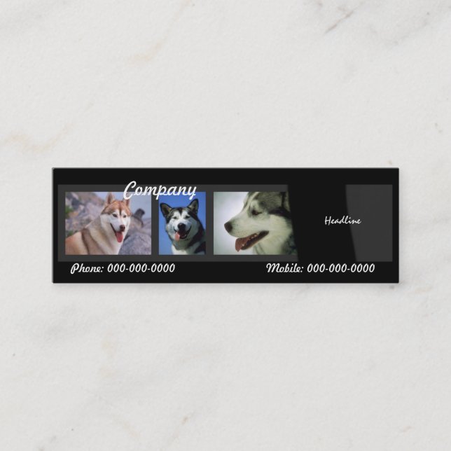 Mini Carte de visite Huskies (Devant)
