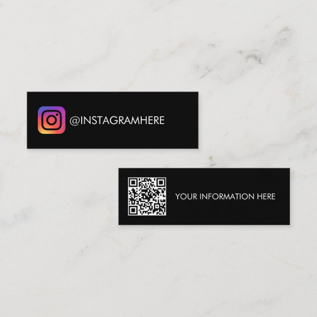 Mini Carte de visite Instagram et QR Code (Devant / Derrière)