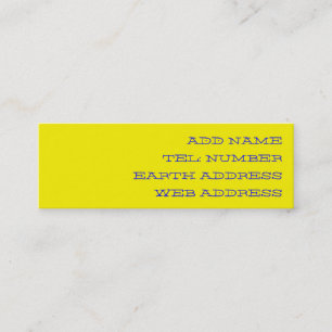 Mini Carte de visite jaune de couleur solide