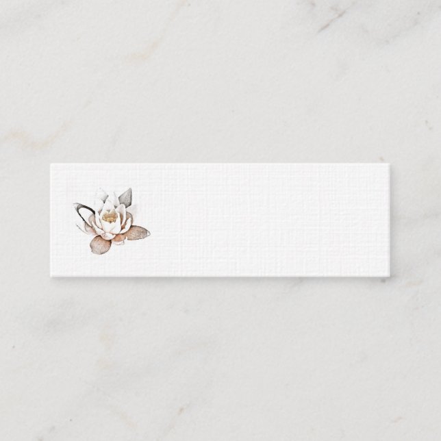 MINI CARTE DE VISITE LOTUS BLANC (Devant)