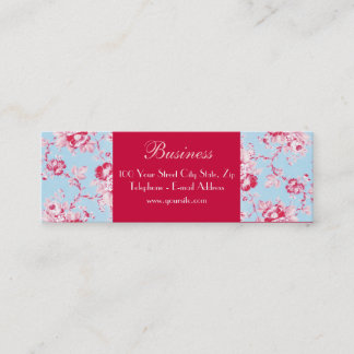 Mini Carte de visite maigre bleu 2 de roses chics