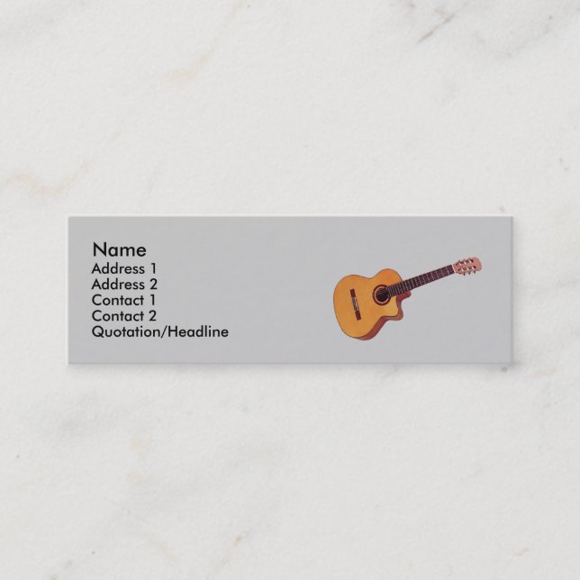 Mini carte de visite maigre classique de guitare simple (Devant)