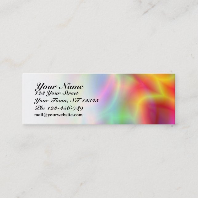 Mini Carte de visite maigre d'abstraction colorée (Devant)