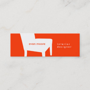 Mini Carte de visite maigre de chaise orange