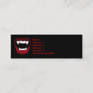 Mini Carte de visite maigre de sourire de vampire