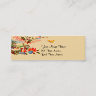 Mini Carte de visite maigre floral victorien vintage