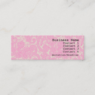 Mini Carte de visite maigre moderne de motif rose de