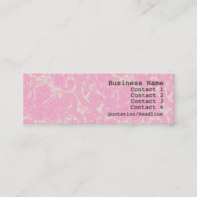Mini Carte de visite maigre moderne de motif rose de (Devant)