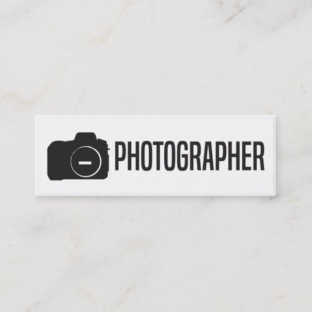 Mini Carte de visite maigre simple de photographe (Devant)