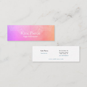 Mini Carte de visite Mandala violet et orange