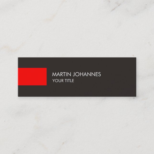 Mini Carte de visite mince gris rouge professionnel (Devant)