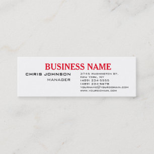 Mini Carte de visite mince professionnel noir blanc