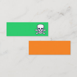 Mini Carte de visite miniature verte et orange Skull n 